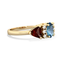 Blue Topaz Antique Style Three Stone 14K Yellow Gold ring R2186