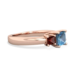 Blue Topaz Three Stone Trellis 14K Rose Gold ring R4015