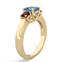 Blue Topaz Three Stone Trellis 14K Yellow Gold ring R4015