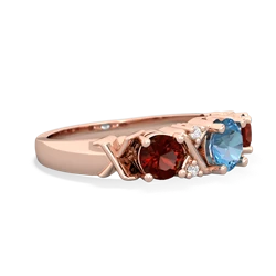 Blue Topaz Hugs And Kisses 14K Rose Gold ring R5016