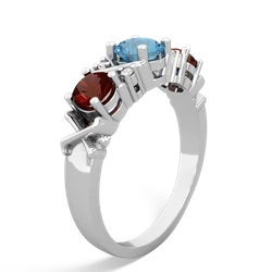 Blue Topaz Hugs And Kisses 14K White Gold ring R5016