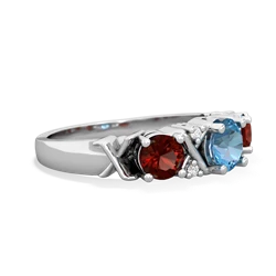 Blue Topaz Hugs And Kisses 14K White Gold ring R5016