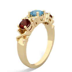 Blue Topaz Hugs And Kisses 14K Yellow Gold ring R5016