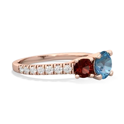 Blue Topaz Pave Trellis 14K Rose Gold ring R5500