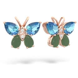 Blue Topaz Butterfly 14K Rose Gold earrings E2215