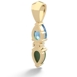 Blue Topaz Bowtie Drop 14K Yellow Gold pendant P0865