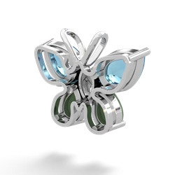 Blue Topaz Butterfly 14K White Gold pendant P2215