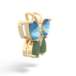 Blue Topaz Butterfly 14K Yellow Gold pendant P2215