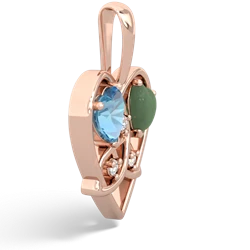 Blue Topaz Celtic Trinity Heart 14K Rose Gold pendant P5331