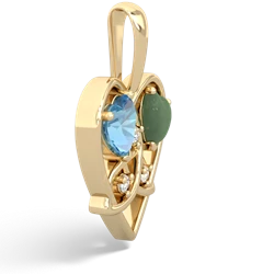 Blue Topaz Celtic Trinity Heart 14K Yellow Gold pendant P5331