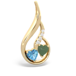 Blue Topaz Keepsake Curves 14K Yellow Gold pendant P5450