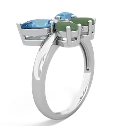 Blue Topaz Butterfly 14K White Gold ring R2215