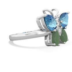 Blue Topaz Butterfly 14K White Gold ring R2215