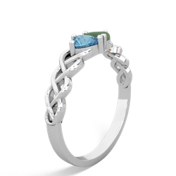 Blue Topaz Heart To Heart Braid 14K White Gold ring R5870