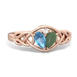 Blue Topaz Celtic Love Knot 14K Rose Gold ring R5420