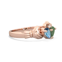 Blue Topaz 'Our Heart' Claddagh 14K Rose Gold ring R2388