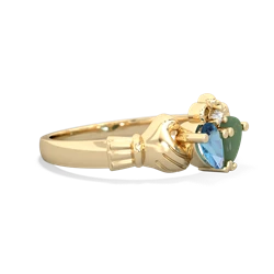 Blue Topaz 'Our Heart' Claddagh 14K Yellow Gold ring R2388