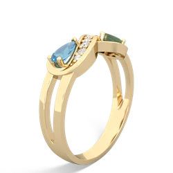 Blue Topaz Diamond Infinity 14K Yellow Gold ring R5390