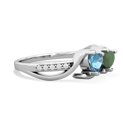 Blue Topaz Side By Side 14K White Gold ring R3090