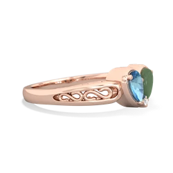 Blue Topaz Filligree 'One Heart' 14K Rose Gold ring R5070