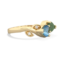 Blue Topaz Floral Elegance 14K Yellow Gold ring R5790