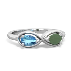 Blue Topaz Infinity 14K White Gold ring R5050