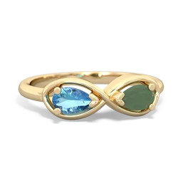 Blue Topaz Infinity 14K Yellow Gold ring R5050