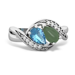 Blue Topaz Summer Winds 14K White Gold ring R5342