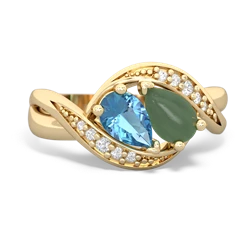 Blue Topaz Summer Winds 14K Yellow Gold ring R5342