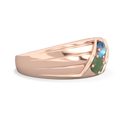 Blue Topaz Men's Streamline 14K Rose Gold ring R0460