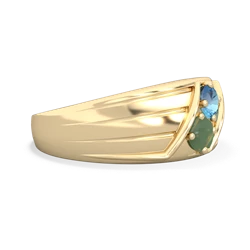 Blue Topaz Men's Streamline 14K Yellow Gold ring R0460