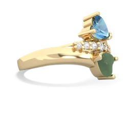 Blue Topaz Heart To Heart 14K Yellow Gold ring R2064