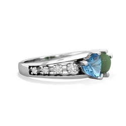 Blue Topaz Heart To Heart 14K White Gold ring R3342