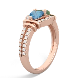 Blue Topaz Art-Deco Keepsake 14K Rose Gold ring R5630