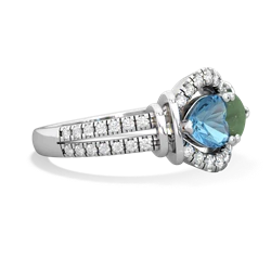 Blue Topaz Art-Deco Keepsake 14K White Gold ring R5630