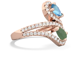 Blue Topaz Diamond Dazzler 14K Rose Gold ring R3000