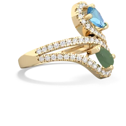 Blue Topaz Diamond Dazzler 14K Yellow Gold ring R3000