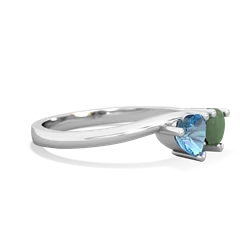 Blue Topaz Sweethearts 14K White Gold ring R5260