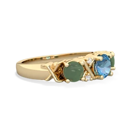 Blue Topaz Hugs And Kisses 14K Yellow Gold ring R5016