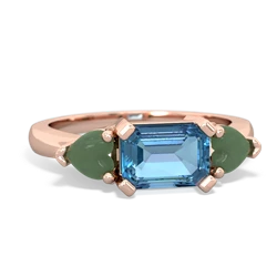 Blue Topaz Three Stone 14K Rose Gold ring R5235