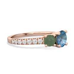 Blue Topaz Pave Trellis 14K Rose Gold ring R5500