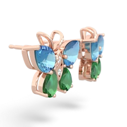 Blue Topaz Butterfly 14K Rose Gold earrings E2215