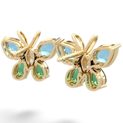 Blue Topaz Butterfly 14K Yellow Gold earrings E2215