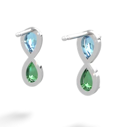 Blue Topaz Infinity 14K White Gold earrings E5050