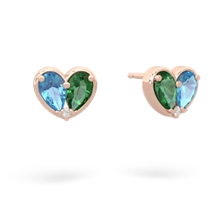 Blue Topaz 'Our Heart' 14K Rose Gold earrings E5072