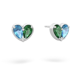 Blue Topaz 'Our Heart' 14K White Gold earrings E5072