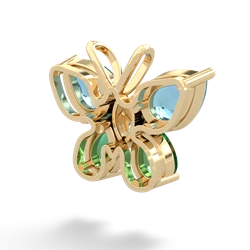 Blue Topaz Butterfly 14K Yellow Gold pendant P2215