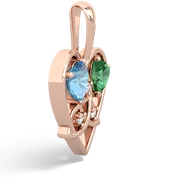 Blue Topaz Celtic Trinity Heart 14K Rose Gold pendant P5331