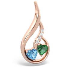 Blue Topaz Keepsake Curves 14K Rose Gold pendant P5450