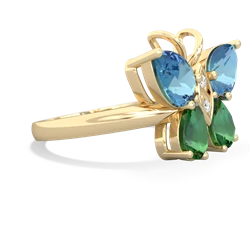 Blue Topaz Butterfly 14K Yellow Gold ring R2215